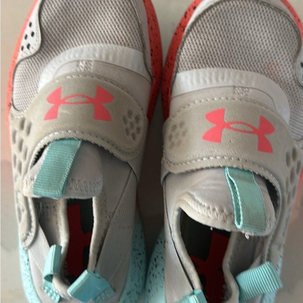Under Armour Kids' Gray and Coral Sneakers